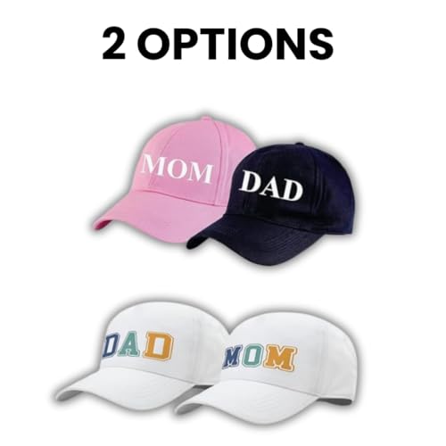 Image of ncgifts mom dad Cap Set for Photoshoot | Adjustable Size | Gifts for new Parents | Pregnancy Announcement | Maternity Reveal | Mom Dad to Be | Photoshoot Props for Parents Pink