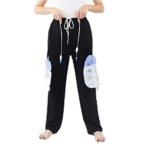 YingXue Catheter Leg Bag Pants, Holds (2) 2000ml Leg Bags for Nephrostomy, Foley, Suprapubic & Biliary Catheters