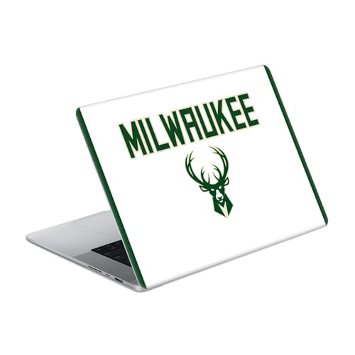 Autocollant vinyle MacBook Pro 14 A2442 Milwaukee Bucks blanc NBA