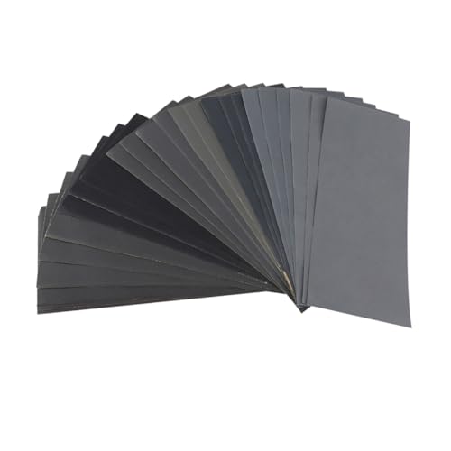 Gadpiparty 20 hojas Kit de Papel de Lija Resistente al Agua Multiusos para Lijado Seco y Húmedo Abrasivo para Automoción y Carpintería Granos Colores Surtidos Color Aleatorio Color Aleatorio
