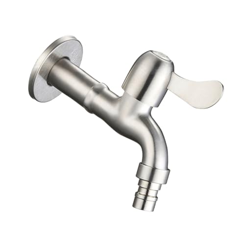 Happyyami 加長ステンレス製洗濯機用蛇口 冷水対応 耐錆性高く長寿命 バスルーム キッチン バルコニー設置簡単