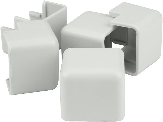 Adaptadores de esquina exterior para canaleta de cables (paquete de 5, 1,38", blanco) miniatura 5