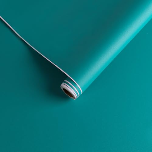 VEELIKE Papier Peint Turquoise Vintage Papier Adhésif pour Meuble Vert Épaissir Stickers Cuisines Meuble Lavable Stickers Muraux Salle de Bain Rouleau...