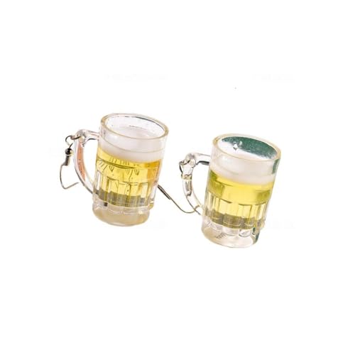 Cute Beer Mug Dangle Dangle Earrings 3D Beer Mug Bubble Funny Earrings for Women Beer Drink Lover Party Play Earrings