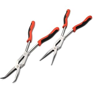 Crescent 2 Piece X2 Straight and Bent Long Nose Dual Material Plier Set – PSX204C , Red
