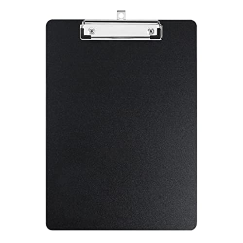 Klemmbrett, A4 Kunststoff Klemmbretter mit einziehbaren Haken, Standard A4 Letter Size Klemmbretter, Geeignet für Büroangestellte, Studenten, Lehrer (31,5 cm x 22,5 cm) - Schwarz