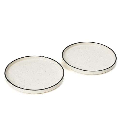 Image of Beyond Homes Ceramic Dinner Plates (Black and White), Set of 2