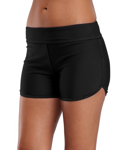 SOCIALA Women's Sporty Swim Shorts Stretchy Board Shorts Boyleg Swim Bottoms3