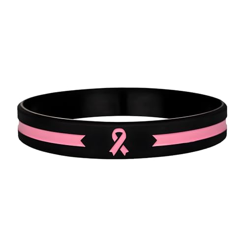 Breast Cancer Awareness Bracelet Accessories for Women Cute Pink Ribbon Silicone Rubber Friendship Bracelets for Men Bracelets for Cancer Awareness Jewelry Bracelet Gift