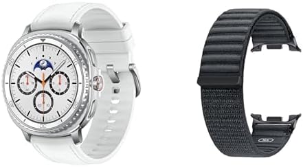 Samsung Galaxy Watch 8 Classic (2025) 46mm LTE Smartwatch, White w/Free Fabric Band, M/L, Graphite