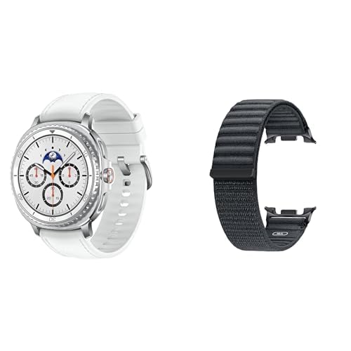 Image of Samsung Galaxy Watch 8 Classic (2025) 46mm Bluetooth Smartwatch, White w /Free Fabric Band, M /L, Graphite