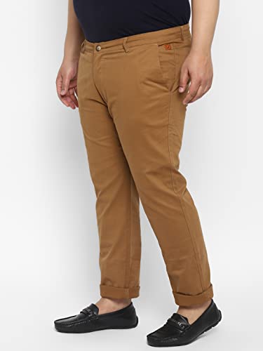 Image of Urbano Plus Men Mid Rise Cotton Regular Fit Casual Chino Pants Stretch