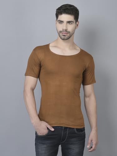 Image of Dollar Lehar Men Combed Cotton Round Neck with Sleeve Vest -Colour May Vary