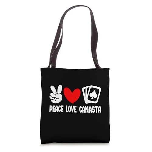 Bolso tote divertido para amantes del juego de cartas Canasta: Peace Love Canasta miniatura 1