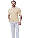 Moda Viva Men's Breathable Knit Polo Shirts Short Sleeve Vintege Bowling Shirt Apricot XL