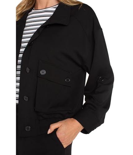 Liverpool Los Angeles Womens Utility Jacket with Cinch Hem Black LG One Size3