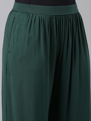 Image of GO COLORS Women Mid Rise Viscose Harem Pants | Wrinkle Free, Relaxed Fit, Free Size