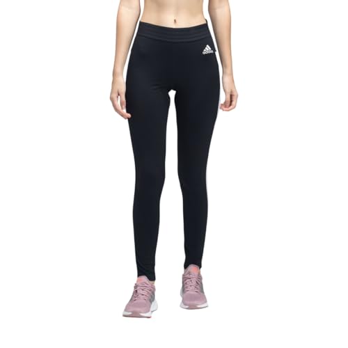 Image of adidas Women's Essentials 3-Stripes Tights - High-Rise Slim-Fit Cotton Stretch Leggings, Soft & Breathable Activewear for Yoga, Training, Running & Casual Wear for All Season