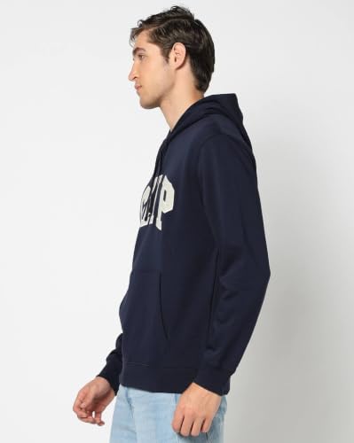 Image of Gap Men Embroidered Relaxed Fit Full Sleeve Hoodie