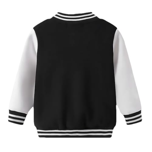 Image of Fabywings Kids Boys Digital Mountain Printed Black Varsity Jacket with Button