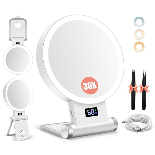 B Beauty Planet 30X/1X Kompaktspiegel mit Beleuchtung – Ansicht 1