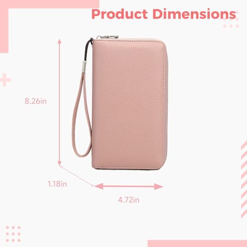 Women'S Leather Wallet, Full-Grain Cowhide Clutch With Zipper, Large Capacity Card Organizer, Multiple Slot Travel Wallet2