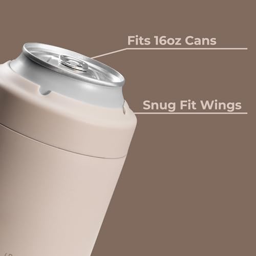 Image of HydroJug Tall Can Cooler 16 oz, Stainless Steel Can Holder, Dune