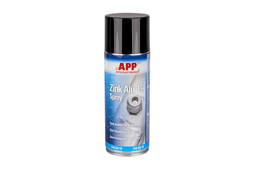 APP Zink Alu 19 Spray de zinc et aluminium | Bombe peinture antirouille metal: protection anticorrosion | Résistant à la chaleur et séchant rapidement | Argent | 400 ml
