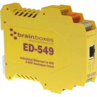 BRAINBOXES ED-549 Brainboxes Ethernet to Analogue 8 Inputs + + RS485 Gateway, 8 Differential chs, Individually configurable, 0-10V and 4-20mA inputs, Connect All Types of sensors