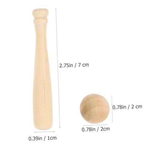 30 mini bates de béisbol de madera de 30piezas para manualidades y proyectos de bricolaje 2