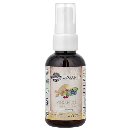 Garden of Life Organics Vegan Vitamin D3 for Women and Men, Liquid 1000 IU Per Spray, D3 Plus Omegas - Vanilla Flavor - 125 Servings - 2fl oz Liquid Whole Food Vitamin Supplement - Image 4