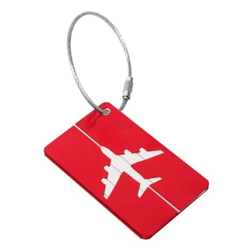 Tag De Mala Identificador Bagagem Etiqueta Alumínio Cabo Aço (Vermelho)