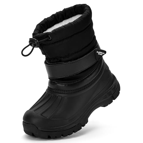 Azooken Kid's Snow Boots Winter Waterproof Slip Resistant Cold Weather Shoes(Little Kid/Big Kid)2