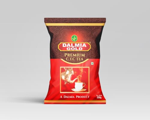 Image of Dalmia Gold Premium CTC Black Tea Granule 250g | Strong & Aromatic Chai | Rich Color & Bold Taste | Assam Tea | Kadak Chai | 100% Vegetarian | Poly Pack (Pack of 4)
