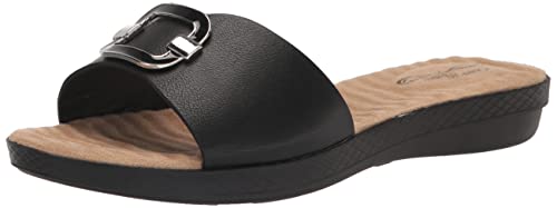 Easy Street Women's Sunshine Slide Sandal, Black, 8 Wide #TOP22