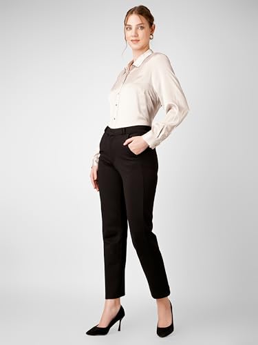 Image of modny Formal Trousers for Women Premium Polycotton, Regular Fit, Straight Pant for Girls | Ideal for Office, College & Professional Wear