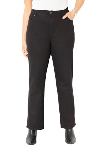 Catherines Women's Plus Size Petite Right Fit Curvy Wide Leg Jean