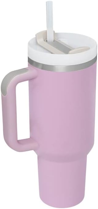 YOUEXPERT 40oz Tumbler with Straw and Lid, Insulated Tumbler Stainless Steel Tumblers, Car Mug Outdoor Sports Travel Gift 40oz/1200ml Thermos Water Bottle (Purple)