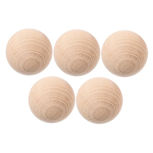 KICHOUSE 5pcs Croquet Balls for Outdoor Lawn Games Unfinished Wood for Crafting and Engraving Durable Replacement Balls for Croquet and Bocce Fun