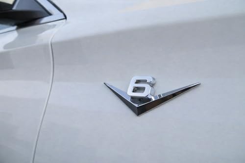 Image of iJDMTOY Vintage Style 3D Chrome Alloy Metal V6 Emblem Compatible with Grille Hood Trunk Fender Side Door, etc