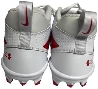 Nike Alpha Menace 4 Mid Men's Football Cleats White Red Black FZ7703-100 Size 13.5 M US