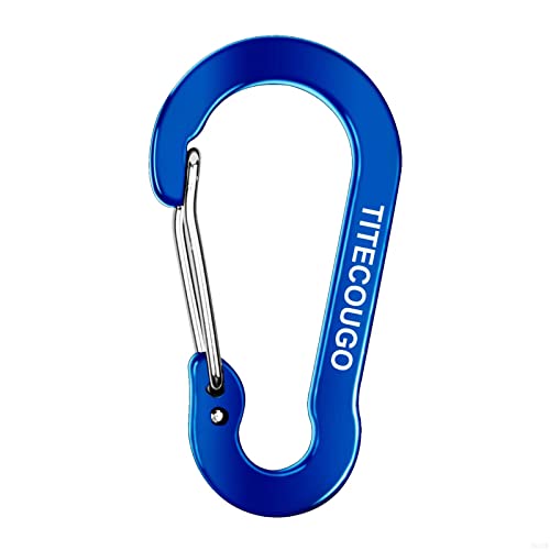 Carabiner Keychain,Aluminum D-ring Locking Carabine D-Shape Lock Snap Backpack Water Bottle Keychain Climbing Gear Accessories EDC Camping Tent Multi Function Tool Multiple Colors Dark Blue 4 Pack