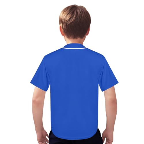 Slvriog Camiseta infantil de beisebol com botões para meninos e meninas, camisetas esportivas simple