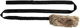 DINGO Fleece Dog Toy for Tug of War, Dog Training, Artificial Fur Racer with Squeak and Long Bungee Handle 15585, Black, 150 cm