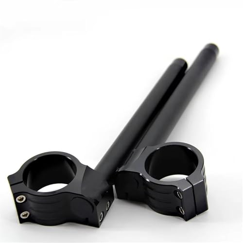 Guidon rehausseur de fourche moto noir mat en acier 48mm