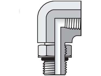 Parker 8-3/8 AOEG-S Street Elbow 1/2 ORB Male X 3/8 NPTF Female Steel