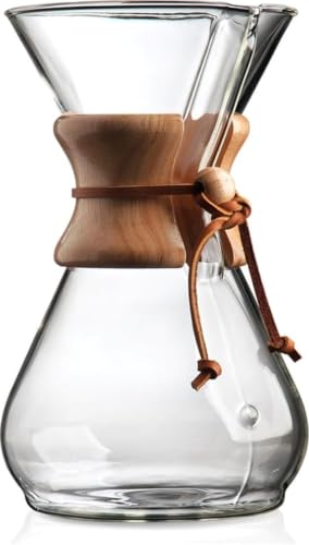 Chemex Pour-Over Glass Coffeemaker - Classic Series - 8-Cup...