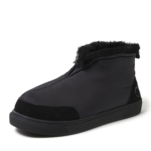 Image of Dearfoams Men's Fireside Nylon Australian Shearling Water Resistant Apres Winter Warm Up Bootie