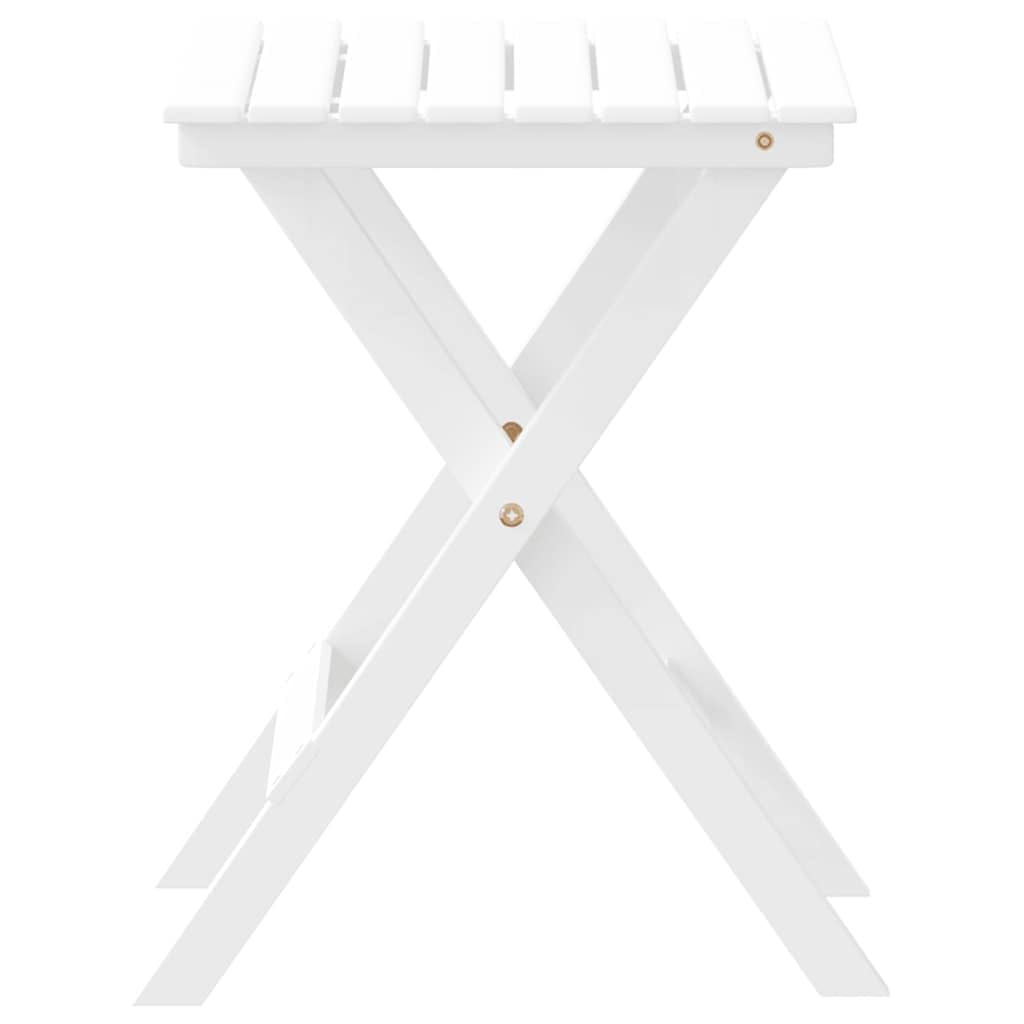 Tavolino pieghevole in legno massiccio di pioppo, bianco, per giardino, terrazza, balcone e interni, resistente alle intemperie, salvaspazio, stabile, facile da pulire, versatile, ideale per