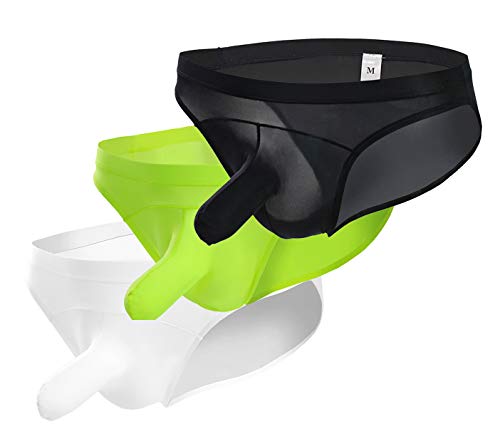 Swbreety Men's Ice Silk Sexy Bikini Briefs Elephant Nose Scrotum Pants